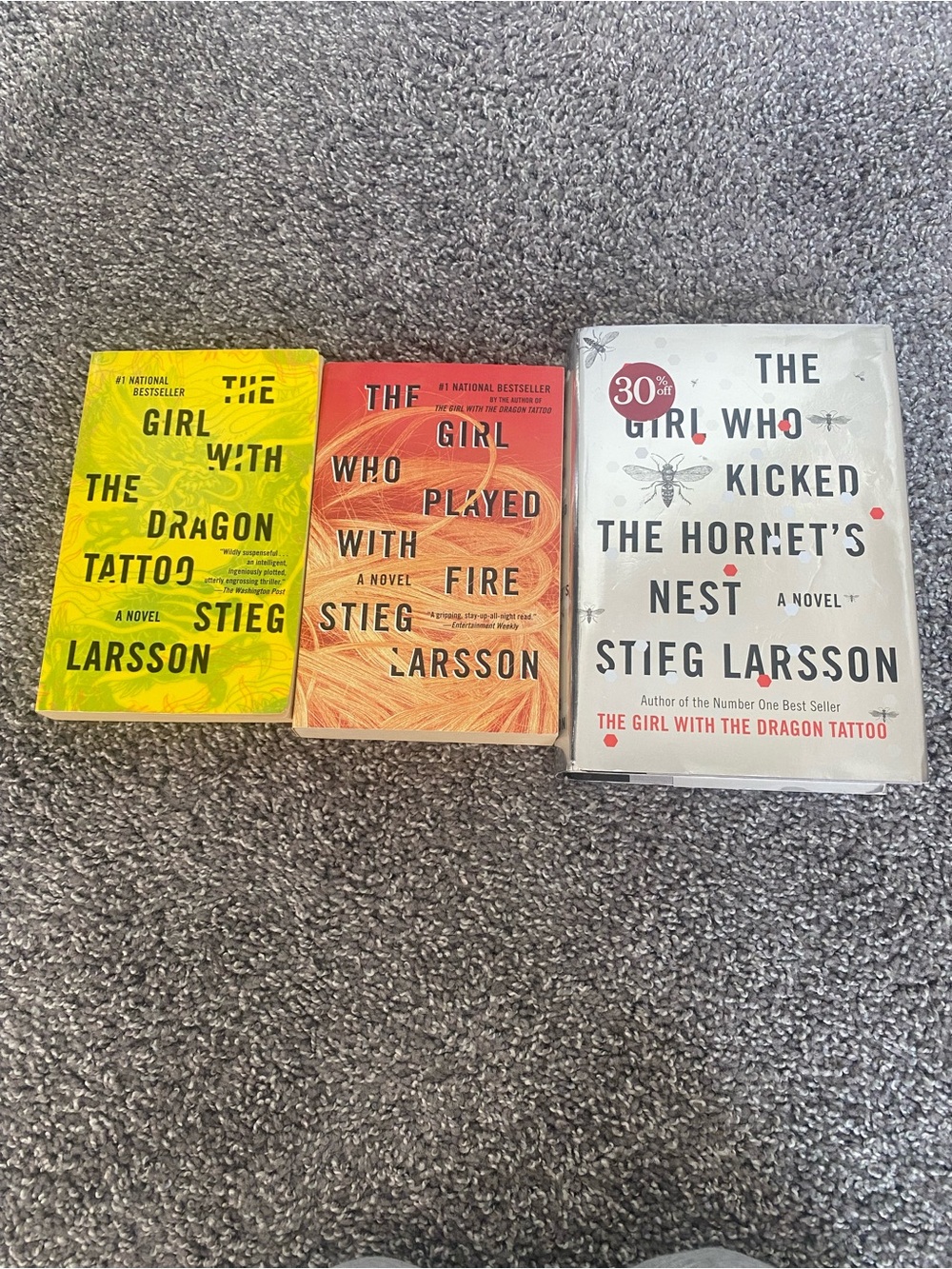 Stieg Larsson Paperback Trilogy - Yellow, Orange, White Covers